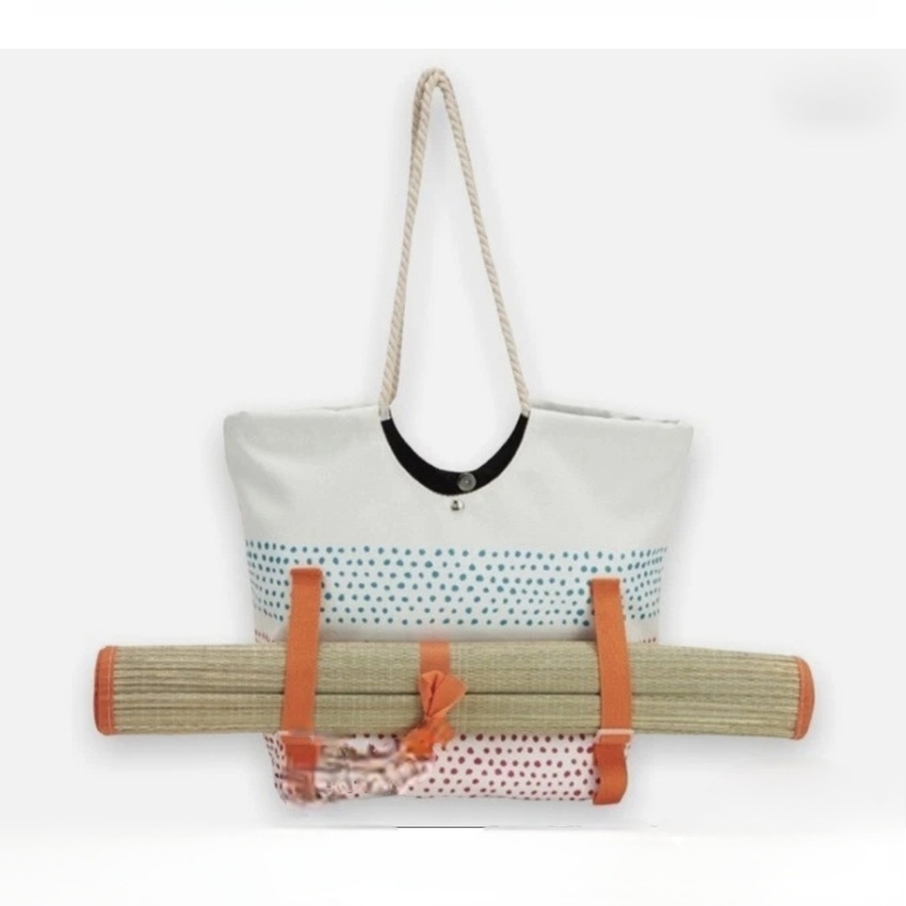 NWOT Summer & Rose White and Orange Beach Tote